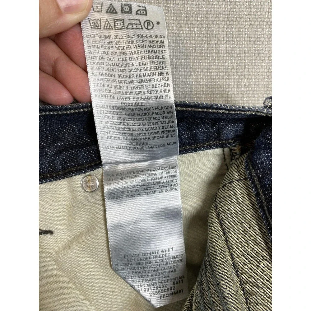 Levis 569 Jeans Mens 35x31 Blue Denim Loose Straight Zip Back Pockets Relaxed